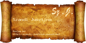Szandi Jusztina névjegykártya